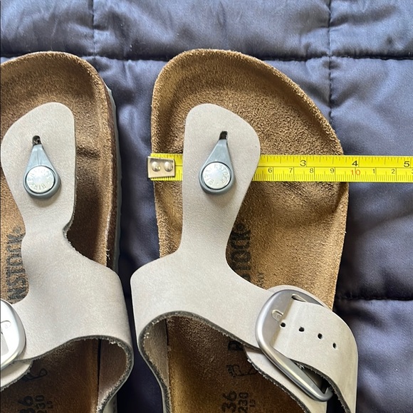 Birkenstock Gizeh Big Buckle Soft Footbed Dove Gray Excellent Condition - Picture 7 of 14
